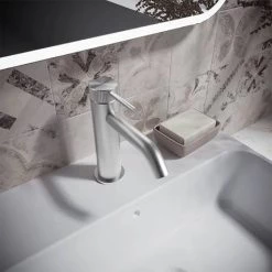 Crosswater 3ONE6 Stainless Steel Mono Basin Mixer Tap - TS110DNS -Contemporary Taps Sales Store TS110DNS D2 460