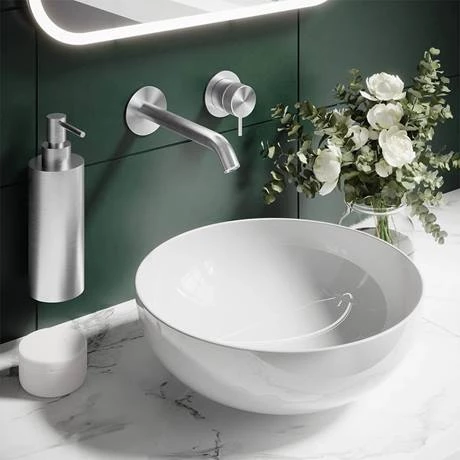 Crosswater 3ONE6 Stainless Steel Wall Mounted 2 Hole Set Basin Mixer - TS120WNS 5 Crosswater 3ONE6 Stainless Steel Wall Mounted 2 Hole Set Basin Mixer - TS120WNS - Image 3