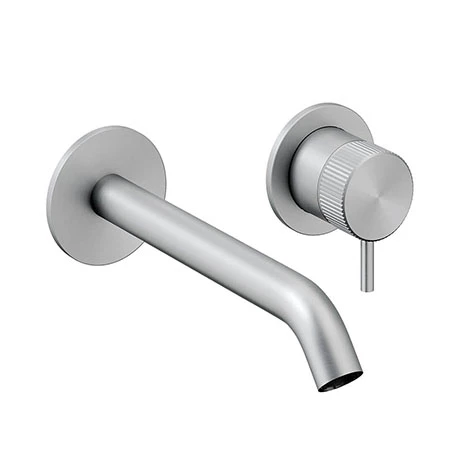 Crosswater 3ONE6 Stainless Steel Wall Mounted 2 Hole Set Basin Mixer - TS120WNS 3 Crosswater 3ONE6 Stainless Steel Wall Mounted 2 Hole Set Basin Mixer - TS120WNS