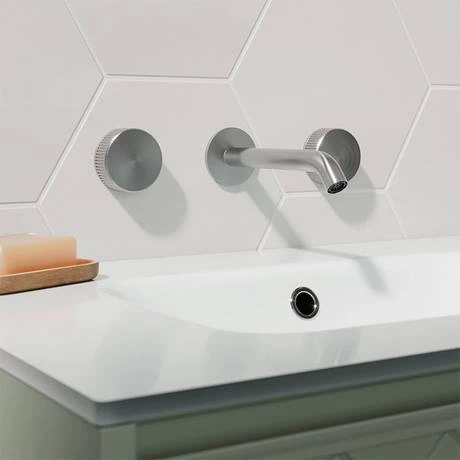 Crosswater 3ONE6 Stainless Steel Wall Mounted 3 Hole Set Basin Mixer - TS130WNS 5 Crosswater 3ONE6 Stainless Steel Wall Mounted 3 Hole Set Basin Mixer - TS130WNS - Image 3