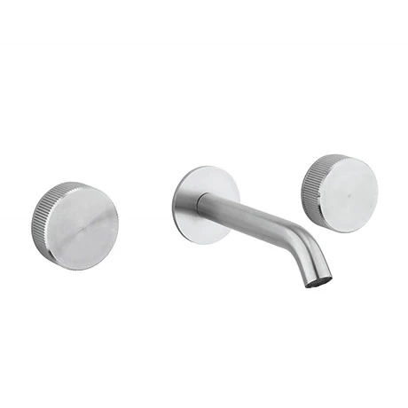 Crosswater 3ONE6 Stainless Steel Wall Mounted 3 Hole Set Basin Mixer - TS130WNS 3 Crosswater 3ONE6 Stainless Steel Wall Mounted 3 Hole Set Basin Mixer - TS130WNS