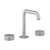 Crosswater 3ONE6 Stainless Steel Deck Mounted 3 Hole Set Basin Mixer - TS135DNS -Contemporary Taps Sales Store TS135DNS P