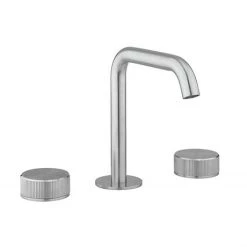 Crosswater 3ONE6 Stainless Steel Deck Mounted 3 Hole Set Basin Mixer - TS135DNS