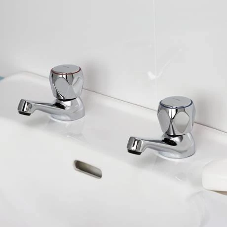 Bristan - Club Basin Taps - Chrome with Metal Heads - VAC-1/2-C-MT 4 Bristan - Club Basin Taps - Chrome with Metal Heads - VAC-1/2-C-MT - Image 2