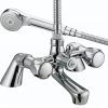 Bristan - Club Pillar Bath Shower Mixer - Chrome with Metal Heads - VAC-PBSM-C-MT -Contemporary Taps Sales Store VAC PBSM C MT PN