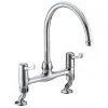 Bristan - Value Lever Bridge Deck Kitchen Sink Mixer with 6" Levers - VAL-BRDSM-C-6-CD -Contemporary Taps Sales Store VAL BRDSM C 6 CD P
