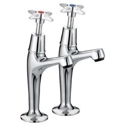 Bristan - Value Crosshead High Neck Pillar Taps - VAX-HNK-C