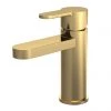 Venice Giro Brushed Brass Mono Basin Mixer with Push Button Waste -Contemporary Taps Sales Store VEN508R P