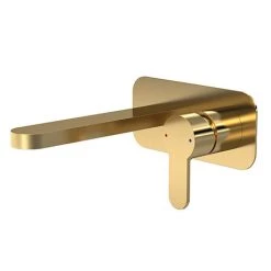 Venice Giro Brushed Brass Wall Mounted Basin Mixer