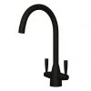 Venice Modern Dual Lever Kitchen Mixer Tap with Swivel Spout - Matt Black -Contemporary Taps Sales Store VENKT14 P