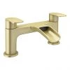 Valencia Brushed Brass Waterfall Bath Filler -Contemporary Taps Sales Store VWFT2BB p