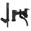 Valencia Matt Black Waterfall Bath Shower Mixer incl. Shower Kit -Contemporary Taps Sales Store VWFT3BLK n p