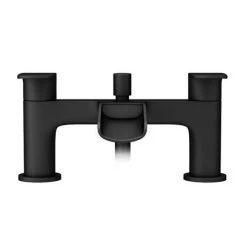 Valencia Matt Black Waterfall Bath Shower Mixer incl. Shower Kit -Contemporary Taps Sales Store VWFT3BLK d2 460
