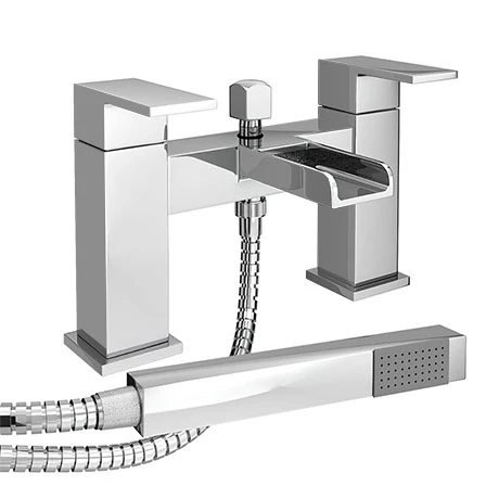 Monza Waterfall Bath Shower Mixer Taps + Shower Kit 3 Monza Waterfall Bath Shower Mixer Taps + Shower Kit