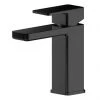 Toreno Square Black Mono Basin Mixer with Push Button Waste 1 Toreno Square Black Mono Basin Mixer with Push Button Waste -Contemporary Taps Sales Store WIN405 P